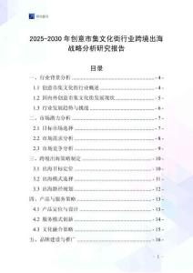 2025-2030年創意市集文化街行業跨境出海戰略分析研究報告