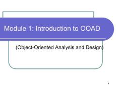 Module 1 Introduction to OOAD