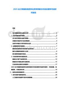 2025云計(jì)算服務(wù)商差異化競(jìng)爭(zhēng)策略與市場(chǎng)份額爭(zhēng)奪戰(zhàn)研究報(bào)告