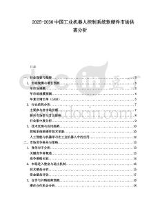 2025-2030中國工業(yè)機(jī)器人控制系統(tǒng)軟硬件市場供需分析