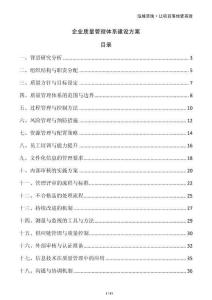企業質量管理體系建設方案