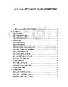 2025-2030中國(guó)工業(yè)自動(dòng)化行業(yè)技術(shù)發(fā)展研究現(xiàn)狀