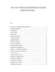 2025-2030中國基金市場的現(xiàn)狀供銷分析及投資評估規(guī)劃分析研究報(bào)告