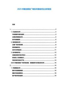 2025中國光模塊廠商技術(shù)路線對比分析報告