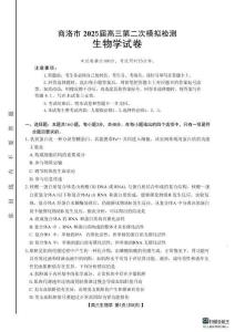 陜西省商洛市2025屆高三第二次模擬考試生物試題+答案