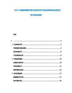 2025中國碳捕集利用與封存技術(shù)市場深度調(diào)研及政策支持與項目案例