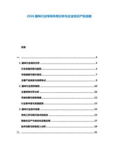 2026臘味行業(yè)專利布局分析與企業(yè)知識(shí)產(chǎn)權(quán)戰(zhàn)略