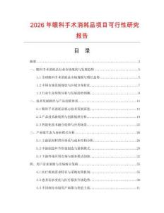 2026年眼科手術消耗品項目可行性研究報告