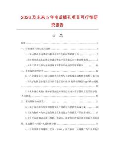2026及未來5年電話插孔項目可行性研究報告