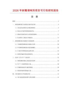 2026年樹莓調味劑項目可行性研究報告