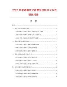 2026年信通感應式收費系統項目可行性研究報告