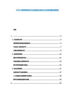 2026律師事務所行業政策法規與行業標準解讀報告