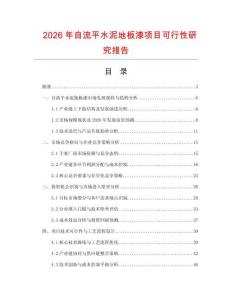 2026年自流平水泥地板漆項目可行性研究報告