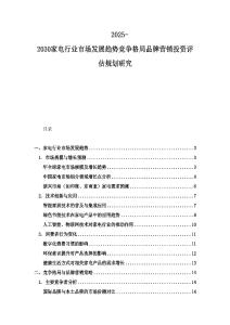 2025-2030家電行業(yè)市場(chǎng)發(fā)展趨勢(shì)競(jìng)爭(zhēng)格局品牌營(yíng)銷(xiāo)投資評(píng)估規(guī)劃研究