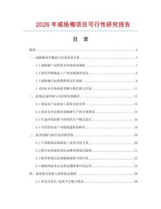 2026年咸楊梅項(xiàng)目可行性研究報(bào)告