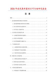 2026年旋風(fēng)集料器項(xiàng)目可行性研究報(bào)告