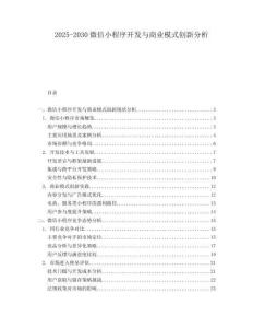 2025-2030微信小程序開發(fā)與商業(yè)模式創(chuàng)新分析