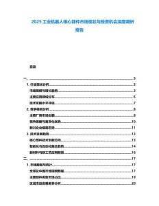 2025工業(yè)機(jī)器人核心部件市場(chǎng)現(xiàn)狀與投資機(jī)會(huì)深度調(diào)研報(bào)告