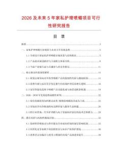 2026及未來5年家私護(hù)理噴蠟項(xiàng)目可行性研究報(bào)告