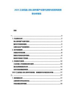 2025工業(yè)機(jī)器人核心部件國(guó)產(chǎn)化替代進(jìn)程與投資風(fēng)險(xiǎn)預(yù)警分析報(bào)告