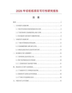 2026年切坯機項目可行性研究報告