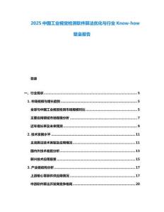 2025中國工業視覺檢測軟件算法優化與行業Know-how壁壘報告