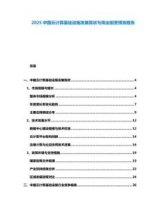 2025中國云計算基礎(chǔ)設(shè)施發(fā)展現(xiàn)狀與商業(yè)前景預(yù)測報告