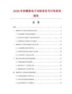 2026年抑菌型電子冷膽項目可行性研究報告
