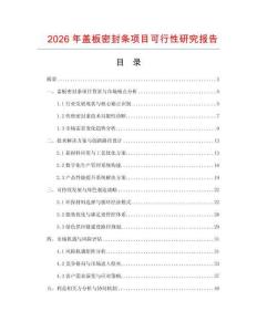 2026年蓋板密封條項目可行性研究報告