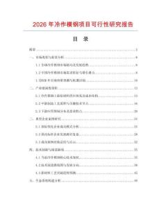 2026年冷作模鋼項(xiàng)目可行性研究報(bào)告