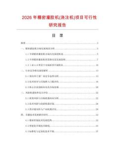 2026年精密灌膠機(jī)(澆注機(jī))項(xiàng)目可行性研究報(bào)告