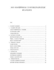 2025-2030橡塑制品加工行業市場競爭態勢及發展潛力評估研究
