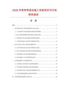 2026年寬窄帶混合接入系統(tǒng)項(xiàng)目可行性研究報(bào)告