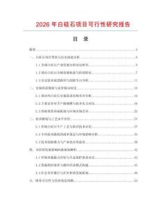 2026年白硅石項(xiàng)目可行性研究報(bào)告