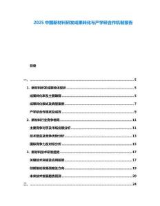 2025中國新材料研發(fā)成果轉(zhuǎn)化與產(chǎn)學(xué)研合作機制報告