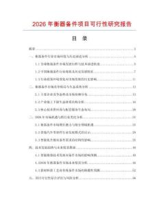 2026年衡器備件項(xiàng)目可行性研究報(bào)告