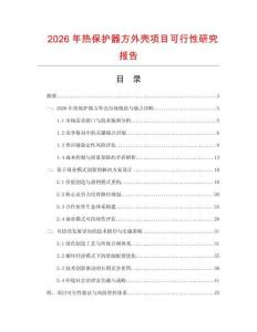 2026年熱保護器方外殼項目可行性研究報告