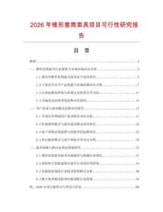 2026年錐形套筒索具項目可行性研究報告