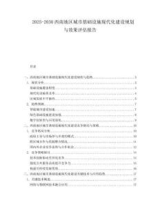 2025-2030西南地區(qū)城市基礎(chǔ)設(shè)施現(xiàn)代化建設(shè)規(guī)劃與效果評估報告