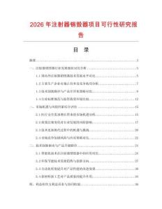 2026年注射器銷毀器項目可行性研究報告