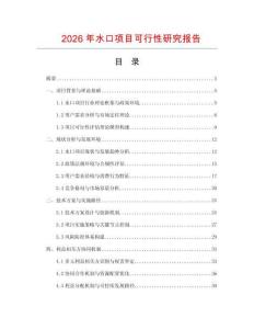 2026年水口項目可行性研究報告