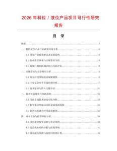 2026年料位／液位產品項目可行性研究報告