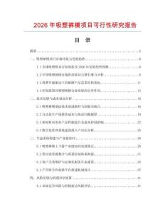 2026年吸塑褲模項(xiàng)目可行性研究報(bào)告