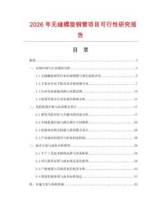 2026年無縫螺旋鋼管項目可行性研究報告