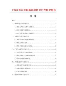 2026年闪光玩具剑项目可行性研究报告