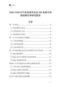 2025-2030年汽車改裝件企業ESG實踐與創新戰略分析研究報告