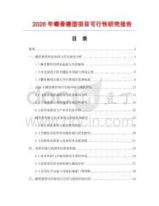 2026年蝶骨模型項目可行性研究報告