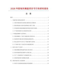 2026年膠粘劑桶蓋項目可行性研究報告