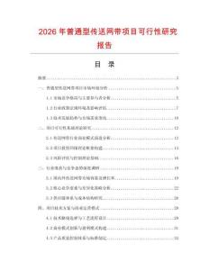 2026年普通型傳送網帶項目可行性研究報告
