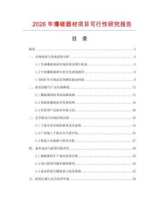 2026年爆破器材項(xiàng)目可行性研究報(bào)告